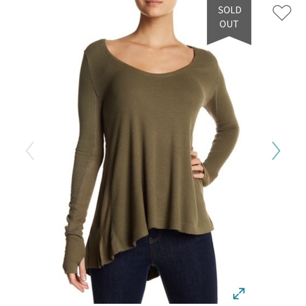 NWOT Free People MALIBU sweater.Thermal.Thumb hole